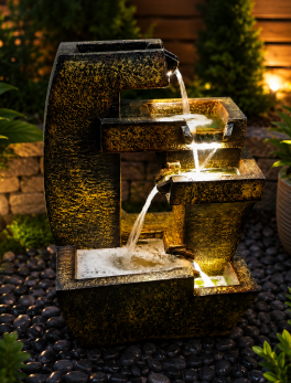 4 Steps Fountain for Living Room Home Decor Garden Decoration Indoor Fountain Outdoor Fountain