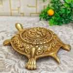 Brass Tortoise With Engraved Ganesha