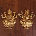Ganesha Laxmi Brass Wall Hanging