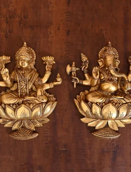 Ganesha Laxmi Brass Wall Hanging