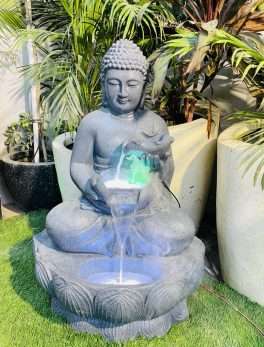 Buddha Sitting On Lotus With Hand Water Floating