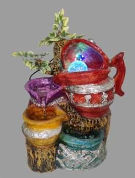 Natural Table Top Water Fountain With Crystal Bowl