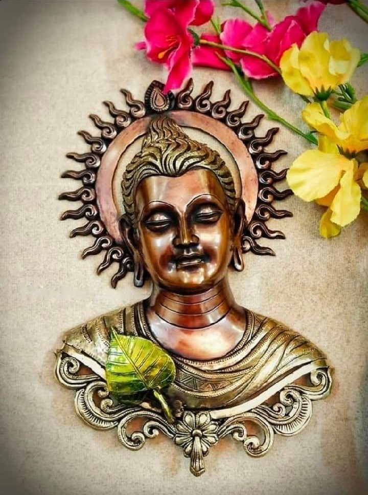 Brass Buddha Wall Hanging For Home Decor Flickkerbox