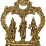 Brass Ram Darbar Set Murti Idol, 6 x 2.8 x 6.9 Inch.