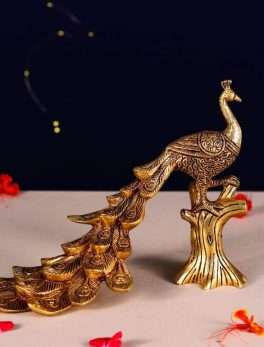 Brass Peacock Statue