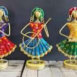 Metal Tribal Lady Musicians' Decorative Show Pieces for Home Decor