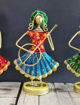 Metal Tribal Lady Musicians' Decorative Show Pieces for Home Decor