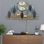 Metal Deer Wall Clock with LED Lights