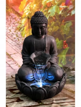 Meditating Buddha Fountain with LED