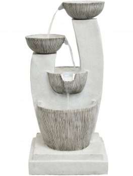 Contemporary Basin Indoor or Outdoor Garden Fountain with LED Lights