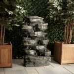 Fiber Rock Fountain with LED Lights