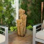3-Tier Cascading Tree Bark Fountain with 3 LED Lights