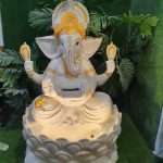 Big Lotus Ganesha  Fiber Indoor Outdoor Fountain with Led Lights for Home Decor and Office Decoration