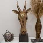 Fiber Decorative Animal Cow Head Art Sculpture for Home Décor (17x4 Inch.)