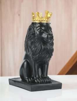 Black Lion Wearing a Crown Showcase