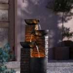 Polyresin Water Garden Fountain with LED Lighting