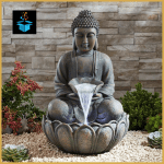 Lotus Buddha Water Fountain for Home, Office, Garden 2ft Hight