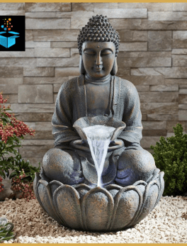 Lotus Buddha Water Fountain for Home, Office, Garden 2ft Hight