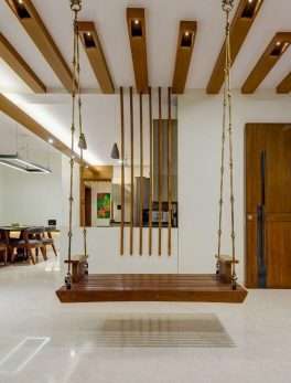 Antique Brass Chain Jhula with  Wooden Stand