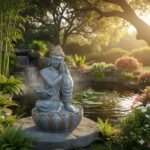 Namaste lotus buddha water fountain