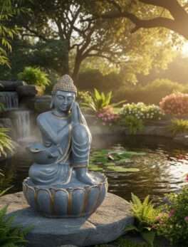 Namaste lotus buddha water fountain