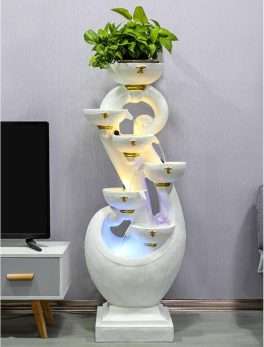 Resin Stacked Pot Water Fountain for Home Decor