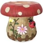 Mushroom Style Decorshed Fiber Stool for Garden Home & Kids Room Decor
