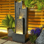 Modern Cascading Floor-Standing Fountain with LED Lights