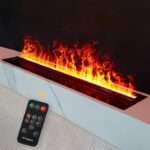 3D Water Vapor Electric Fireplace with Realistic Atomized Flame Indoor/Outdoor Use