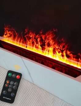 3D Water Vapor Electric Fireplace with Realistic Atomized Flame Indoor/Outdoor Use