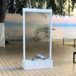 Stainless Steel Glass Waterfall Fountain