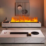 LED Flame Colors Water Vapor Steam Electric Fireplace for Outdoor 180 × 24 × 17.3 cm
