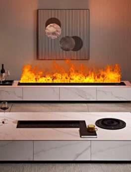 LED Flame Colors Water Vapor Steam Electric Fireplace for Outdoor 180 × 24 × 17.3 cm