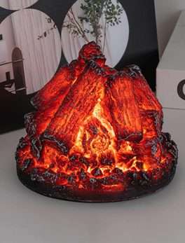 Fake Fire Pit Firewood Lamp with Realistic Log Electric Faux Fireplace