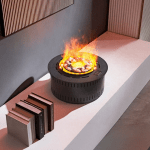 Round Ring 3D Fireplace For Hotels Resorts