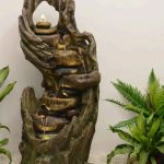 Wooden Diya Look Water Fountain With LED Lights