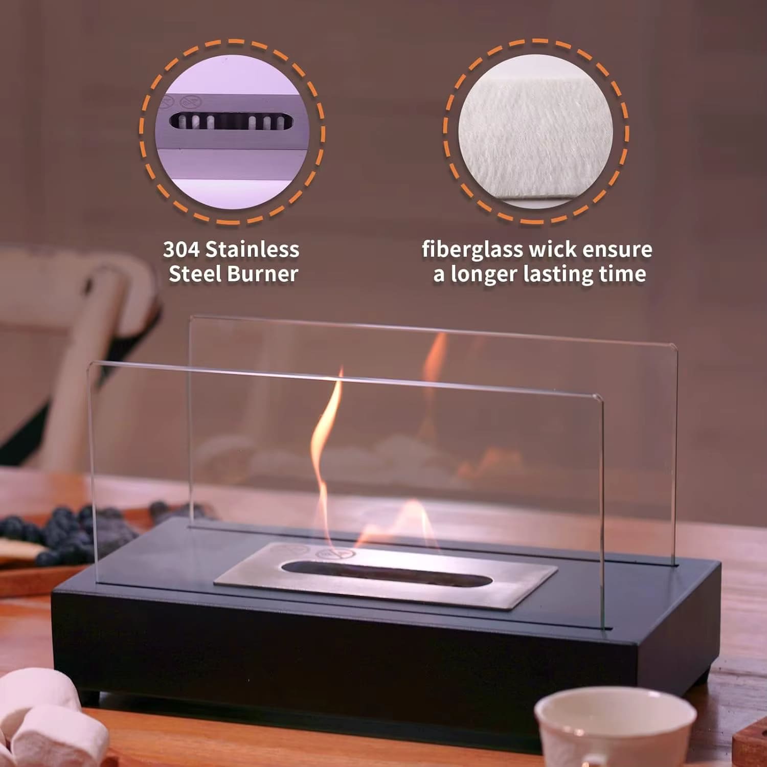Tabletop Fireplace, Bio Ethanol Fuel Fireplace - Image 3