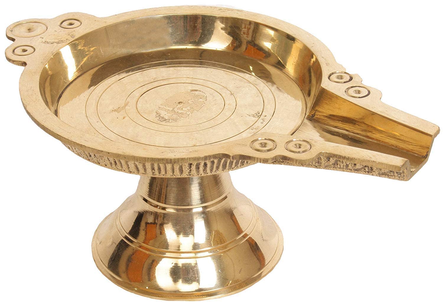 Brass Abhishek Patra Plate / Tray With Stand for Puja - Image 4