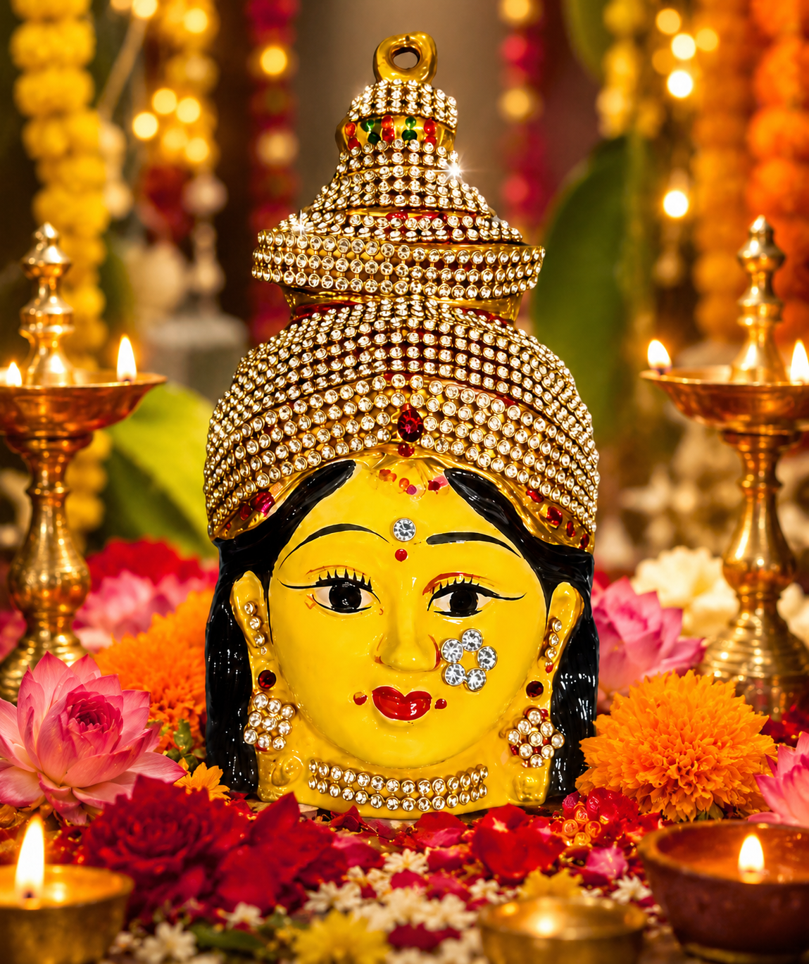 Varalakshmi Face With Stones Work