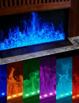 Water Vapor Fireplace Recessed 3D Realistic Steam 7 Color Flames
