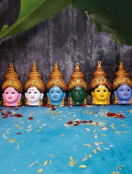Metal Asthalakshmi Devi Face Idols Set