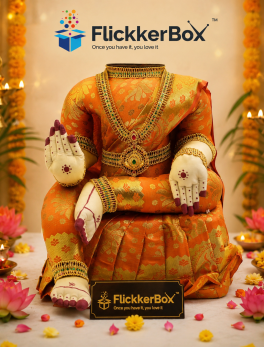 Varalakshmi Idol Multi Color Saree for Puja