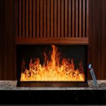 Water Vapor Fireplace Atomized Fake Fire with Remote Control, Adjustable Flame 240*24*17.3 CM