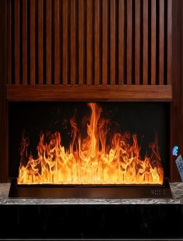 Water Vapor Fireplace Atomized Fake Fire with Remote Control, Adjustable Flame 240*24*17.3 CM