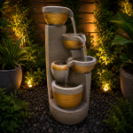 3 Tier Fiber Indoor Outdoor Fountain with Led Lights