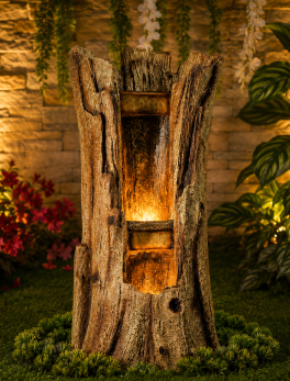 Carved Tree Fountain for Home