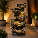 Nature Inspired Woodstone Water Fountain for Home & Garden