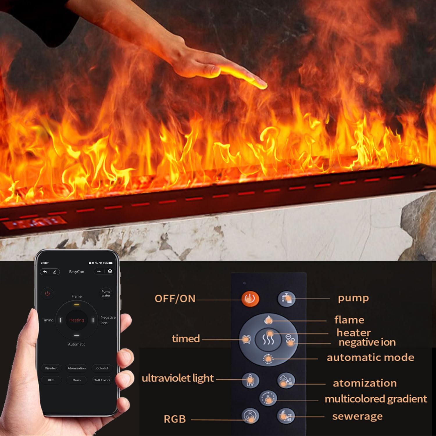 Electric Fireplace For Home 50 cm - Image 4