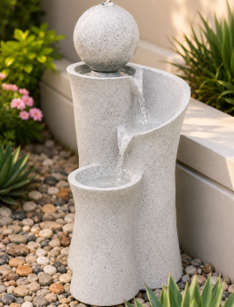 3-Tier Cascading Sphere Water Feature