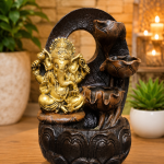 Ganesha Polystone Indoor Table Top Water Fountain with LED Lights and Water Pump